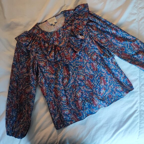 Sezane West Shirt Ranch Marine - Size 36 - Picture 2 of 3